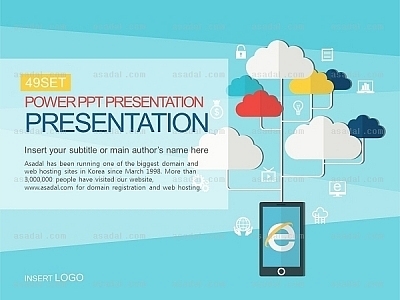 Flat Design Cloud Service PPT