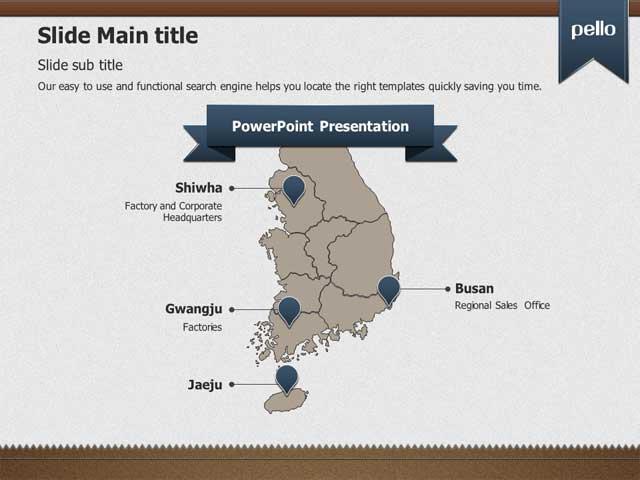 Ribbon Theme South Korea Map